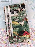 Vintage Olde Tyme Farmland Moo Cows Pigs Fabric Remnant, 1 yd x 44" W, CLEAN