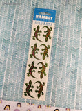 Vintage Hambly Stickers, Prismatic SHINY Green Lizards Geckos, 1 Sheet New & Sealed