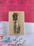 Vintage Inkadinkadoo Garden Birdhouse Wooden Block/Rubber Stamp