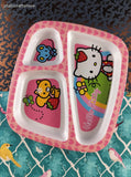 2010 Zak Designs Hello Kitty Sanrio Divided Melamine Plate, Nice & Clean