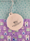 Vintage Stampin' Up! Cute Snowman Round Flat Ceramic Ornament