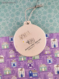 Vintage Stampin' Up! Noel Christmas Elves Round Flat Ceramic Ornament