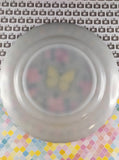 Vintage Anchor Hockijng Milk Glass Hand-Painted Floral Butterfly Dinner Plate 10", Great Shape