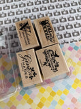 Vintage Stampin' Up! Holiday Best Wooden Block/Rubber Stamp Set, Complete