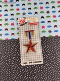 Vintage JOY Embroidery Iron-On Patch Stars & Stripes Medallion NEW