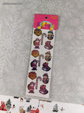 Vintage Christmas SHINY Santa Candy Canes Snowmen Stickers, 1 Sheet New & Sealed