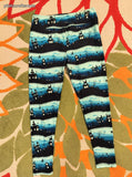 LuLaRoe Women's Tall & Curvy TC Leggings Black & Blue Spooky Haunted House