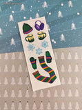 Vintage 2000 Creative Memories Wintry Scarf Mittens Snowflakes Full Sticker Sheet, Unused