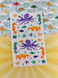 Vintage 1991 Mrs. Grossman's Ocean Animals Full Sticker Sheet, Clean & Unused
