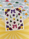 Vintage 2000 Creative Memories Wedding Purple Yellow Flowers Full Sticker Sheet, Unused