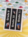 Vintage 2001 Creative Memories School Grades 9, 10, 11 Full Sticker Sheet, Unused