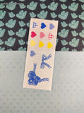 Vintage 1997 Creative Memories Hearts & Blue Bows Full Sticker Sheet, Unused