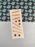 Vintage 1998 Creative Memories Pencils Rulers Stars Full Sticker Sheet, Unused