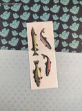 Vintage 1997 Creative Memories Trout Salmon Fishing Full Sticker Sheet, Unused