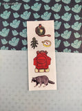 Vintage 1997 Creative Memories Hiking Raccoons Full Sticker Sheet, Unused