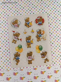 Vintage 1983 Hallmark Sailor Balloons Teddy Bears Full Sticker Sheet, Unused