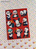 Vintage 1984 Hallmark Cute Lil' Panda Bears Full Sticker Sheet, Unused