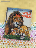 Vintage 1960 Wild Animals Little Golden Book Hardcover