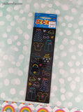 Amscan Stickers, Groovy Black Colorful, 1 Sheet New & Sealed