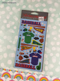 Vintage Stickopotamus "Baseball" Binder Sticker Sheet, New & Sealed