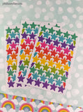 AGC American Greetings Colorful Stars Full Sticker Sheet Set/3, Clean & Unused