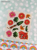 Vintage Frances Meyer, Inc. 2110 Series Working in the Garden Half Sticker Sheet, Unused