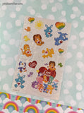 2024 Care Bears Rainbow Colorful SHINY Full Sticker Sheet, Unused