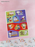 Vintage 1990's Hallmark Peanuts Snoopy Rewards Full Sticker Sheet, Clean & Unused