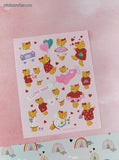 Vintage Hallmark Valentine's Bear "I Love You!" Full Sticker Sheet, Unused