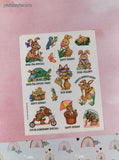 Vintage 1995 Hallmark Easter Bunny Rewards Full Sticker Sheet, Unused