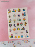 Vintage Happy Easter Brother Sister Miniature Stickers Full Sticker Sheet, Unused