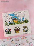 RARE Vintage 1984 Troll Associates Easter Lambs Full Sticker Sheet, Unused