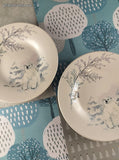 Vintage Pfaltzgraff Winter Frost Snowy Polar Bear Bread & Butter Plates 6.5" Set/2, Clean