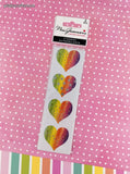 Mrs. Grossman's Limited Edition Brilliant Watercolor Heart SHINY Full Sticker Sheet Set/2, NEW & Sealed