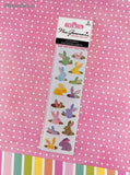 Mrs. Grossman's Limited Edition Opal Chubby Bunnies SHINY Full Sticker Sheet Set/2, NEW & Sealed