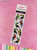 Mrs. Grossman's Limited Edition LTD Tropical Birds SHINY Full Sticker Sheet Set/2, NEW & Sealed