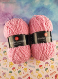Studio Samples by Nicole Pink 100% Polyester Fuzzy Soft Yarn Set/2 Skeins NEW