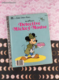 Vintage 1985 Little Golden Book: Walt Disney's Detective Mickey Mouse Hardcover