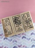 Vintage 2001 Stampin' Up! Halloween Set/3 Wooden Block/Rubber Stamps
