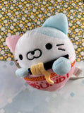 Takashoji Round One Kitty Ramen Noodle Bowl Round 1 Soft 6" Plush NWT