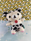San-X Round One Rilakkuma Cow Teddy Round 1 Soft 6" Plush NWOT
