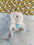 Round One White Bear w/Blue Hearts Bear Round 1 Soft 4" Plush NWOT