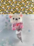 San-X Round One Rilakkuma White Space Teddy Round 1 Soft 3" Plush NWOT