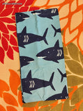 Target Pillowfort Blue Sharks All-Over Print Standard Size Fabric Shower Curtain