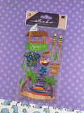 Vintage Sticko Stickers, Tropical Paradise, 1 Sheet New & Sealed