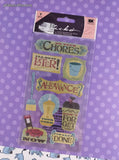 Vintage Sticko Stickers, Chores, 1 Sheet New & Sealed
