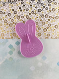 Vintage 1990 Wilton Easter Bunny Head Purple Plastic Cookie Cutter, Like New