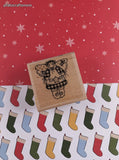 Vintage Patchwork Angel Christmas Wooden Block/Rubber Stamp