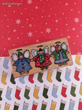 Vintage Christmas Rubber Stampede Patchwork Angels Wooden Block/Rubber Stamp, Clean