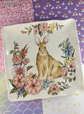 Maxcera Sweet Bunny Easter Serving Platter 10.75" Sq Like New